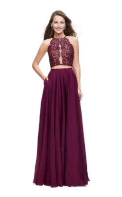 La Femme 25843 Dress -THE DRESS WARE HOUSE La femme 25843 Garnet F