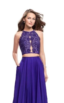 La Femme 25843 Dress -THE DRESS WARE HOUSE La femme 25843 Indigo F zoom