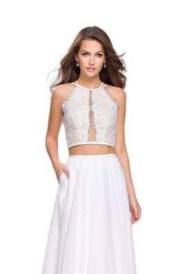 La Femme 25843 Dress -THE DRESS WARE HOUSE La femme 25843 White F zoom