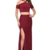 La Femme 25846 Dress -THE DRESS WARE HOUSE La femme 25846 Burgundy F