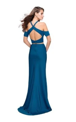 La Femme 25846 Dress -THE DRESS WARE HOUSE La femme 25846 Teal B