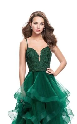 La Femme 25857 Dress -THE DRESS WARE HOUSE La femme 25857 Emerald F zoom