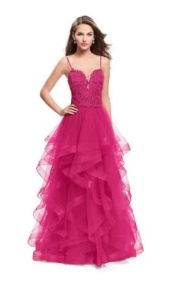 La Femme 25857 Dress -THE DRESS WARE HOUSE La femme 25857 HotFuchsia F