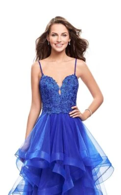 La Femme 25857 Dress -THE DRESS WARE HOUSE La femme 25857 SapphireBlue F2 zoom