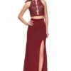 La Femme 25919 Dress -THE DRESS WARE HOUSE La femme 25919 Burgundy F