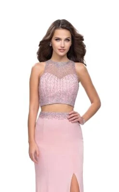La Femme 26063 Dress -THE DRESS WARE HOUSE La femme 26063 Blush F zoom