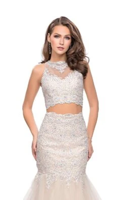 La Femme 26071 Dress -THE DRESS WARE HOUSE La femme 26071 White F zoom