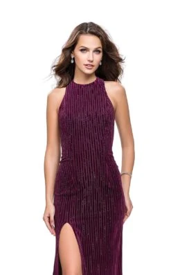 La Femme 26116 Dress -THE DRESS WARE HOUSE La femme 26116 DarkBerry F zoom