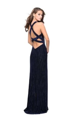 La Femme 26116 Dress -THE DRESS WARE HOUSE La femme 26116 Navy B