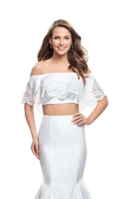 La Femme 26193 Dress -THE DRESS WARE HOUSE La femme 26193 Ivory F zoom