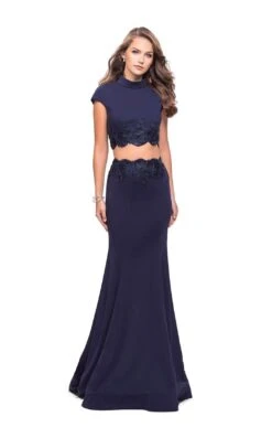 La Femme 26196 Dress -THE DRESS WARE HOUSE La femme 26196 Navy F