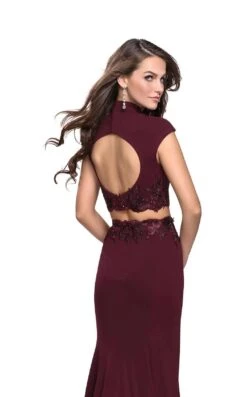 La Femme 26196 Dress -THE DRESS WARE HOUSE La femme 26196 Wine B zoom