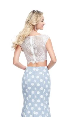 La Femme 26206 Dress -THE DRESS WARE HOUSE La femme 26206 WhiteBlue B zoom