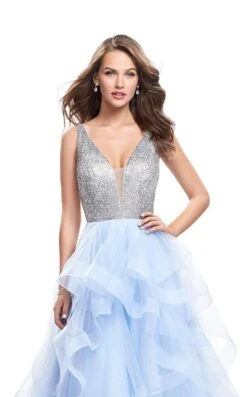 La Femme 26223 Dress -THE DRESS WARE HOUSE La femme 26223 LightBlue F zoom