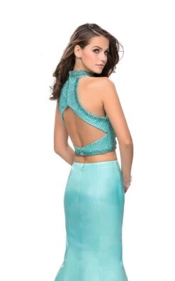 La Femme 26255 Dress -THE DRESS WARE HOUSE La femme 26255 Aqua B zoom