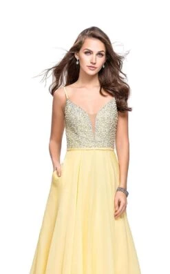 La Femme 26278 Dress -THE DRESS WARE HOUSE La femme 26278 Lemon F zoom