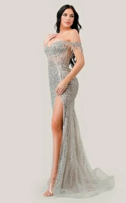 Ladivine CD0203 Dress 32 Ladivine CD0203 Dress -THE DRESS WARE HOUSE Ladivine CD0203 SILVER NUDE 1 3e6e4ea4 ba64 4709 a881 f1e5b0641a50