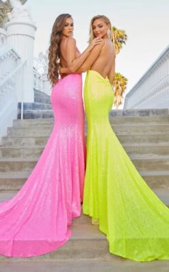 Portia And Scarlett PS21287 Dress -THE DRESS WARE HOUSE PS21287PINKYELLOW 2