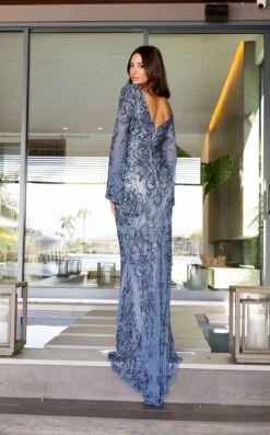 Primavera Couture 12164 Dress -THE DRESS WARE HOUSE Primavera Couture 12164 SLATE BLUE 1