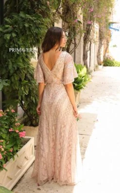 Primavera Couture 13119 Dress -THE DRESS WARE HOUSE Primavera Couture 13119 ROSE GOLD7256
