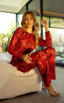 Primavera Couture 4173 Jumpsuit -THE DRESS WARE HOUSE Primavera Couture 4173 RED 1837 c6a870d3 1a6e 4ada 8ef4 f6aa24387979