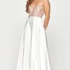 Faviana S10649 Dress -THE DRESS WARE HOUSE S10649 IVORYROSEGOLD FRONT