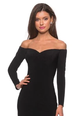 La Femme 28212 Dress -THE DRESS WARE HOUSE la femme 28212 black 1 zoom