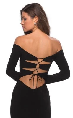 La Femme 28212 Dress -THE DRESS WARE HOUSE la femme 28212 black 2 zoom