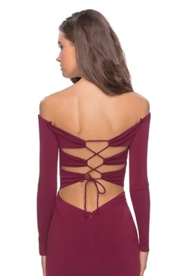 La Femme 28212 Dress -THE DRESS WARE HOUSE la femme 28212 darkberry 2 zoom