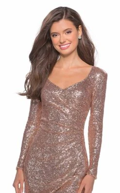 La Femme 28219 Dress -THE DRESS WARE HOUSE la femme 28219 rosegold 1 zoom eb17cad0 032d 4d88 99c3 7a3535f66ccf