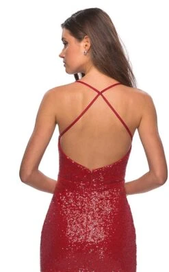 La Femme 28228 Dress -THE DRESS WARE HOUSE la femme 28228 red 2 zoom